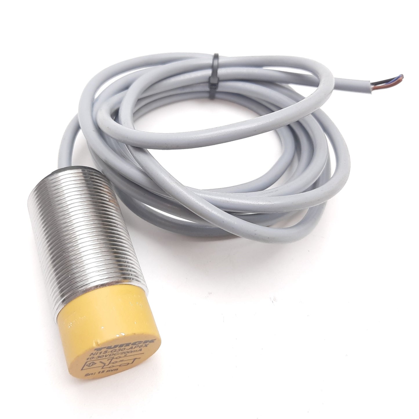 Used Turck Ni15-G30-AP6X Inductive Proximity Sensor, 15mm, 10-30VDC, PNP N/O
