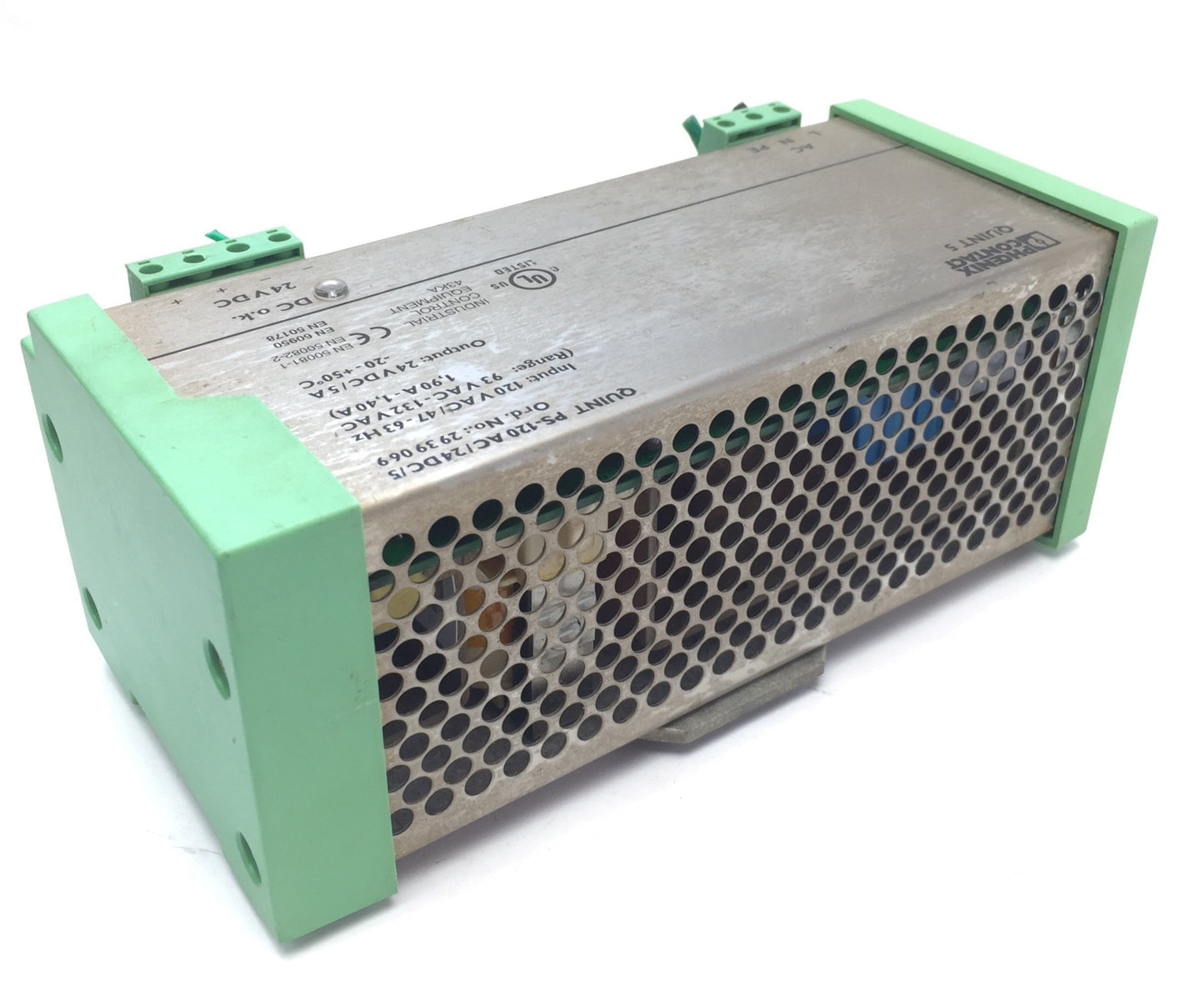 Used Phoenix Contact QUINT-PS-120AC/24DC/5 Power Supply 120VAC IN, (2x) 24VDC 5A OUT