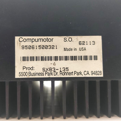 Used Parker SX83-135 SX6-DRIVE Compumotor Stepper Motor Drive, 2-Phase Hybrid, 120VAC