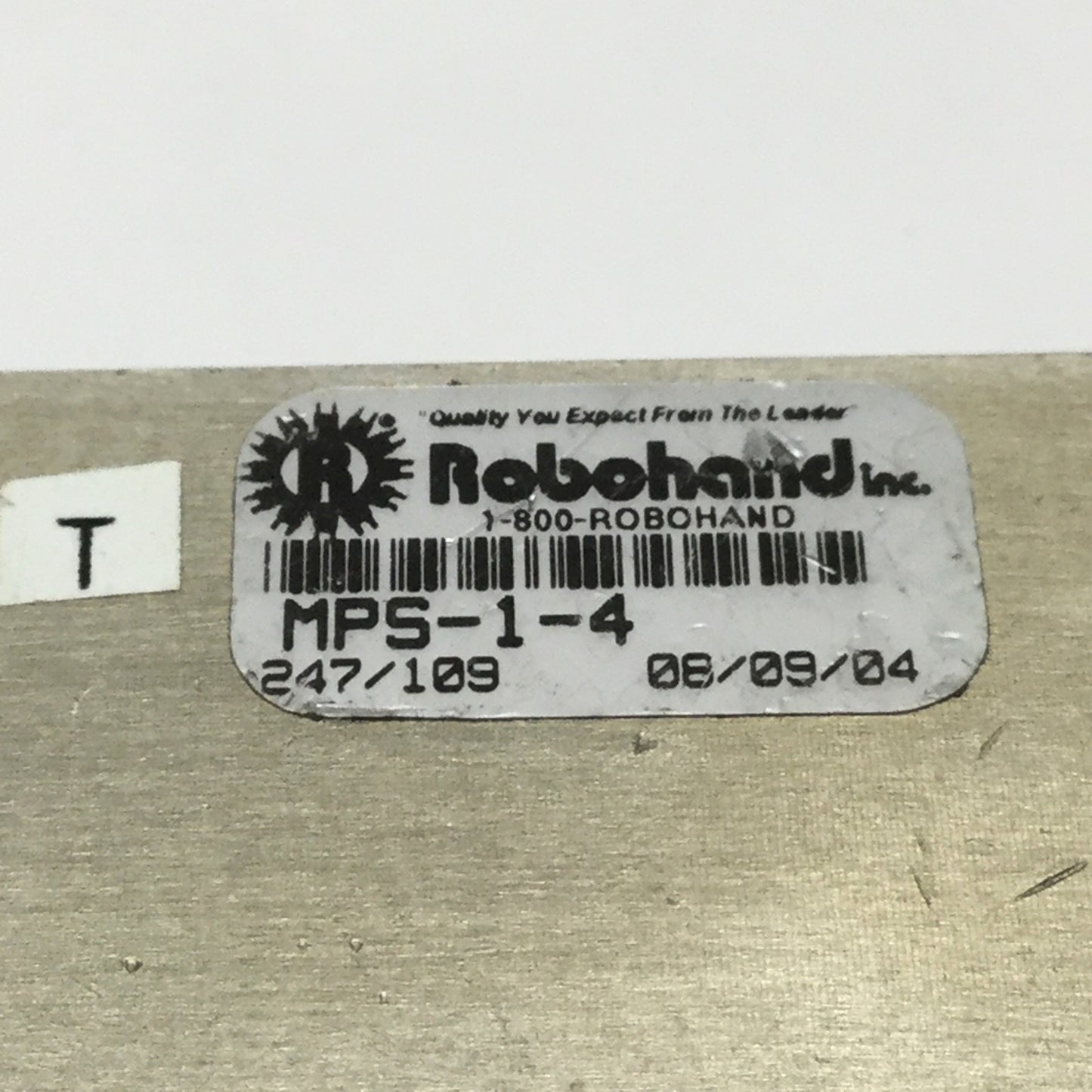Used Robohand MPS-1-4 Mini Dual-V Roller Bearing Ball Rail Thruster Slide 2" Stroke