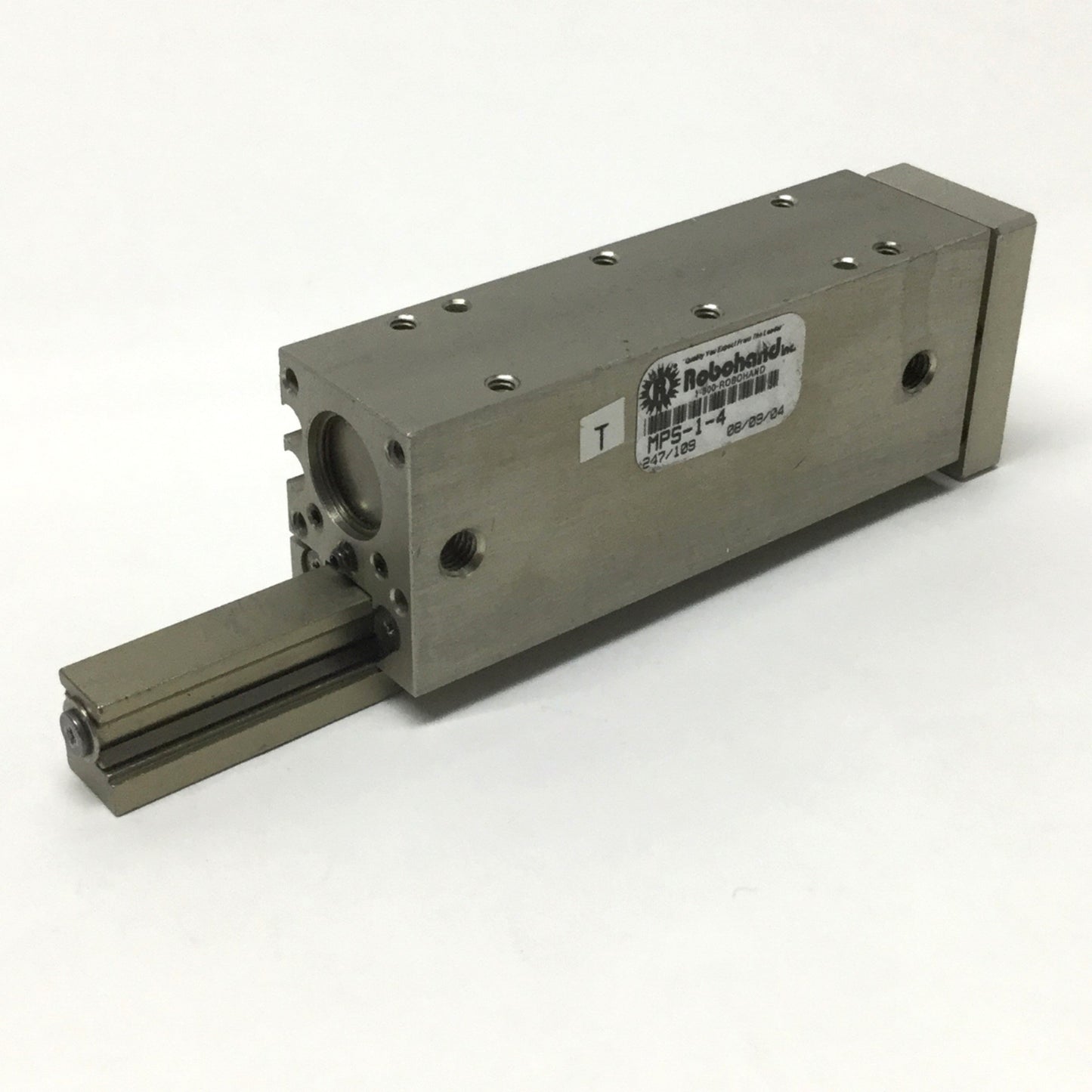 Used Robohand MPS-1-4 Mini Dual-V Roller Bearing Ball Rail Thruster Slide 2" Stroke