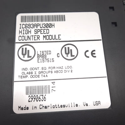 Used GE Fanuc IC693APU300H PLC High Speed Counter Module, 5/12/24VDC, 12 In, 4 Out