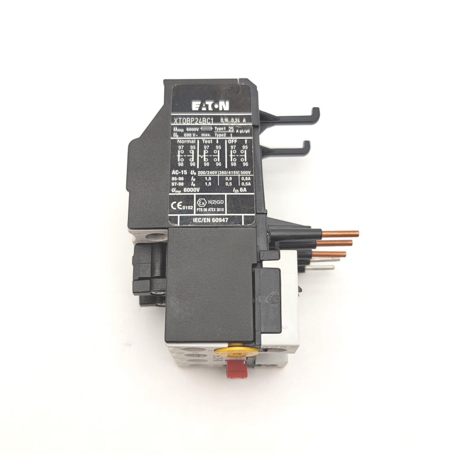 Used Eaton XTOBP24BC1 XT IEC Motor Protection Overload Relay 0.16-0.24A, 1NO, 1NC