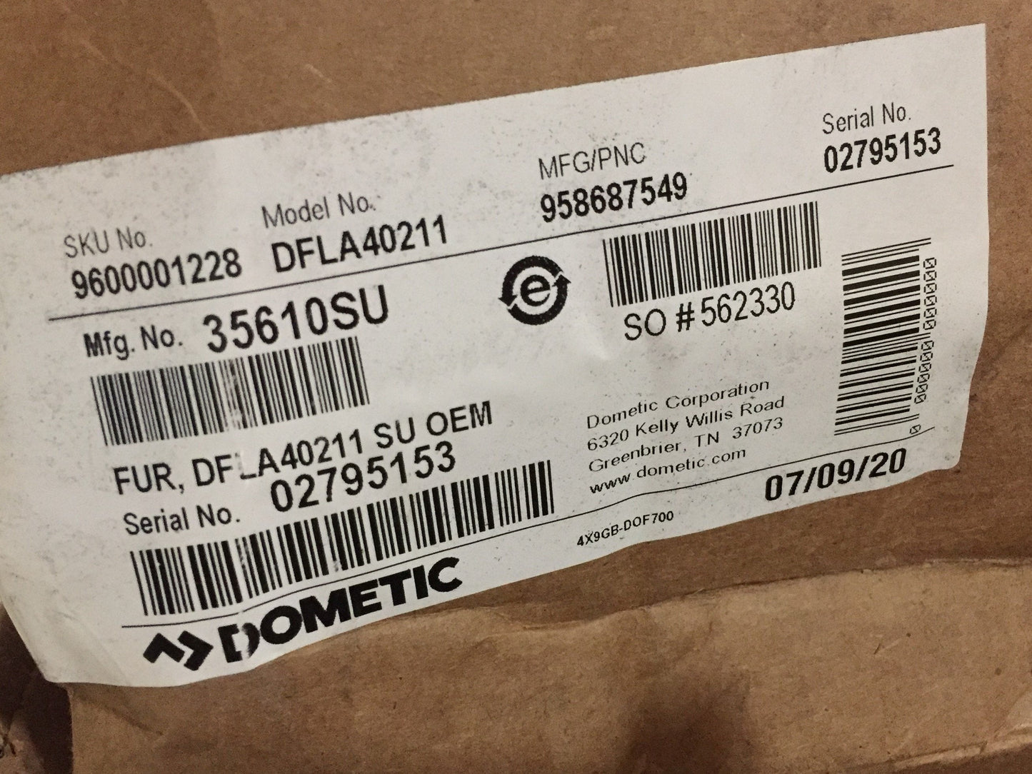 New other (see details) Dometic DFLA 40211 Large RV Furnace 35610SU, 35K-40K BTU, LP/Natural Gas, 120VAC