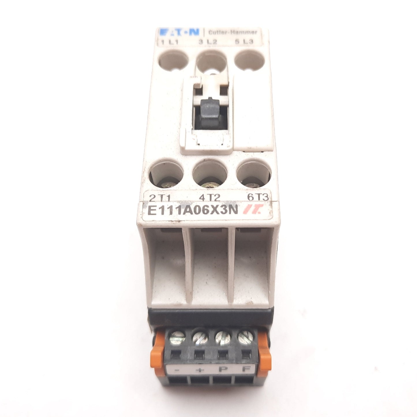 Used Eaton Cutler Hammer E111A06X3N Motor Control Contactor 6A 600VAC, Bad Aux Mount