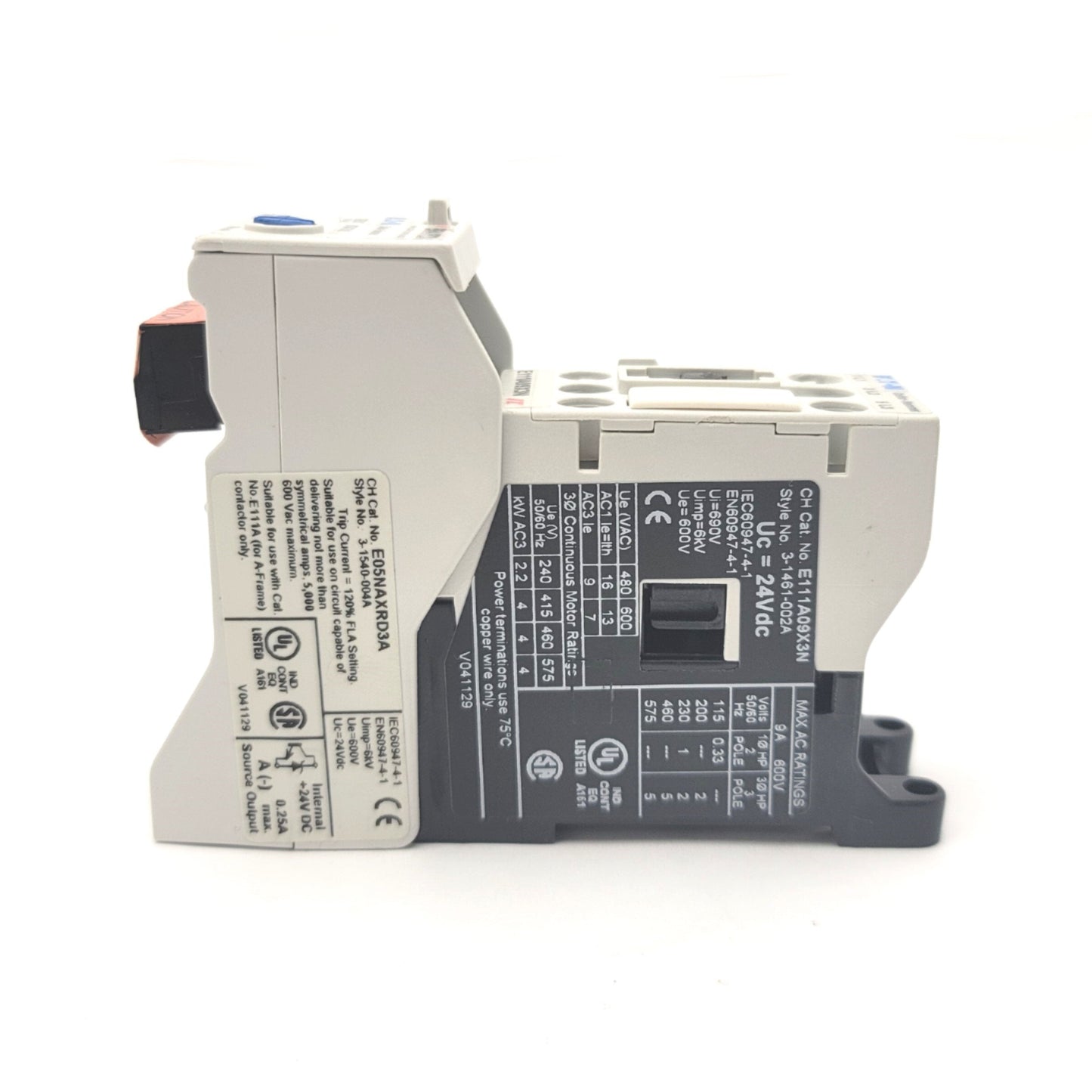 New Eaton E101A09D3A Non-Reversing Starter W/Overload Protection 3-Pole 9A 4kW 575V
