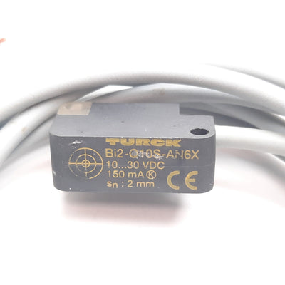 Used Turck Bi2-Q10S-AN6X Inductive Proximity Sensor, 2mm, 10-30VDC 150mA, 3-Wire