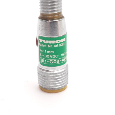 Used Turck Bi1-G08-AP6X-H1341 Inductive Proximity Sensor, 1mm, 10-30VDC 150mA PNP N/O