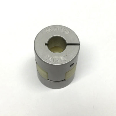 Used NBK MJT-20C-WH-5-8 Flexible Shaft Coupling Clamping Jaw Type 5mm x 8mm Bores