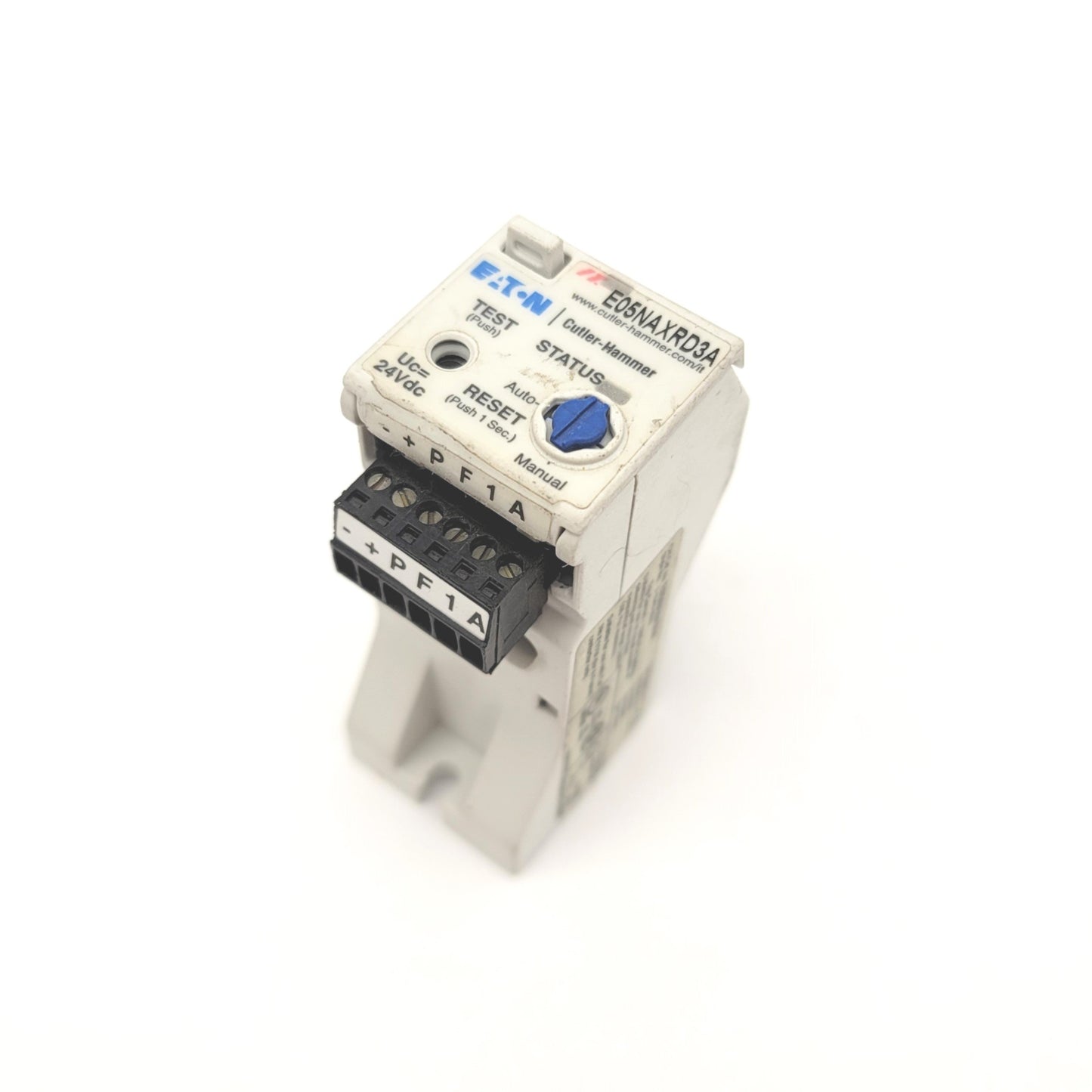 Used Eaton E05NAXRD3A IEC Solid State Overload Relay, 2.8-9.0A, 24VDC, 3-Pole