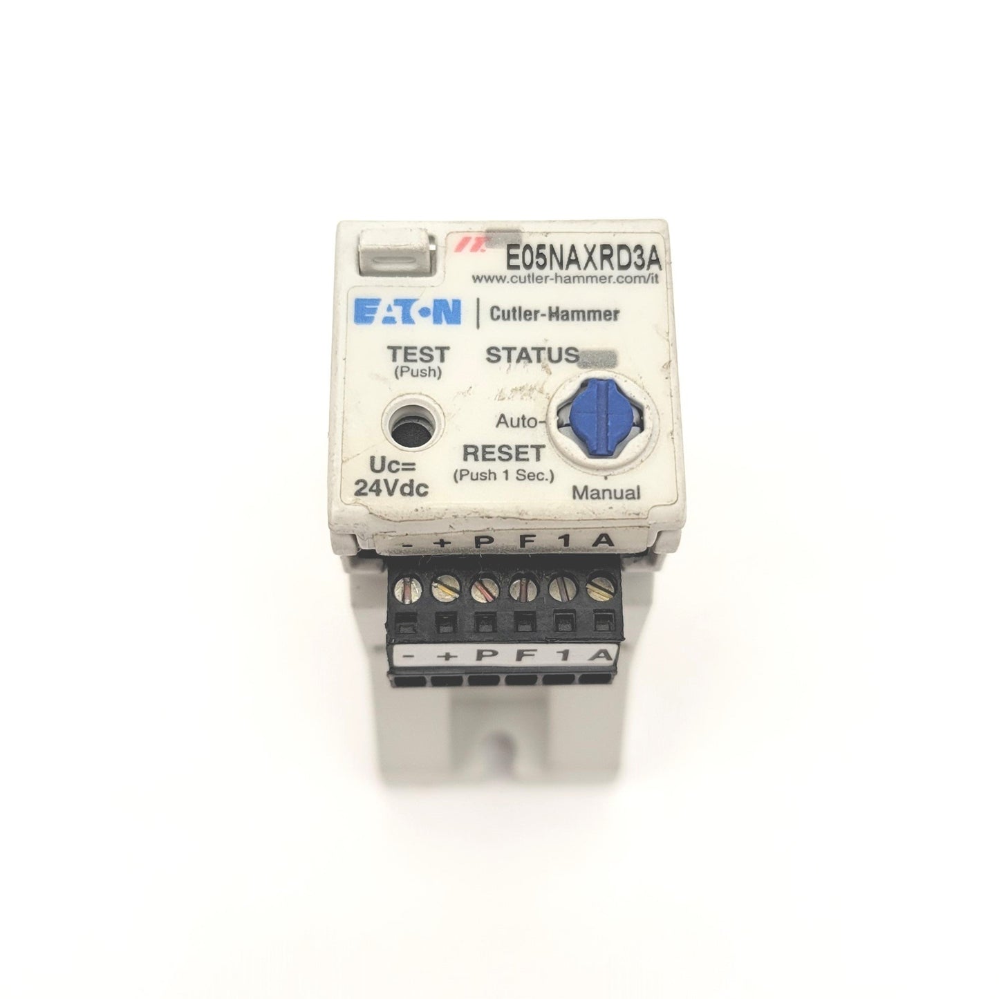 Used Eaton E05NAXRD3A IEC Solid State Overload Relay, 2.8-9.0A, 24VDC, 3-Pole
