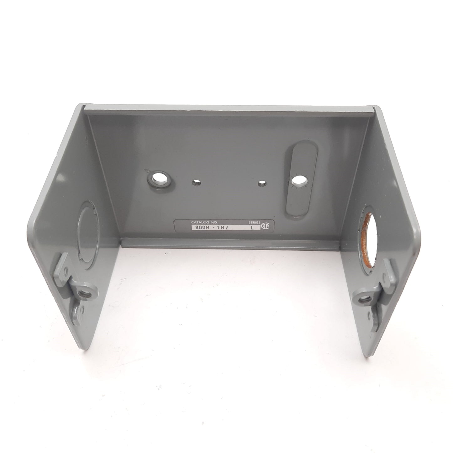 Used Allen Bradley 800H-1HZ Pushbutton E-Stop Enclosure, Gray, 30mm, Steel, *Holes*