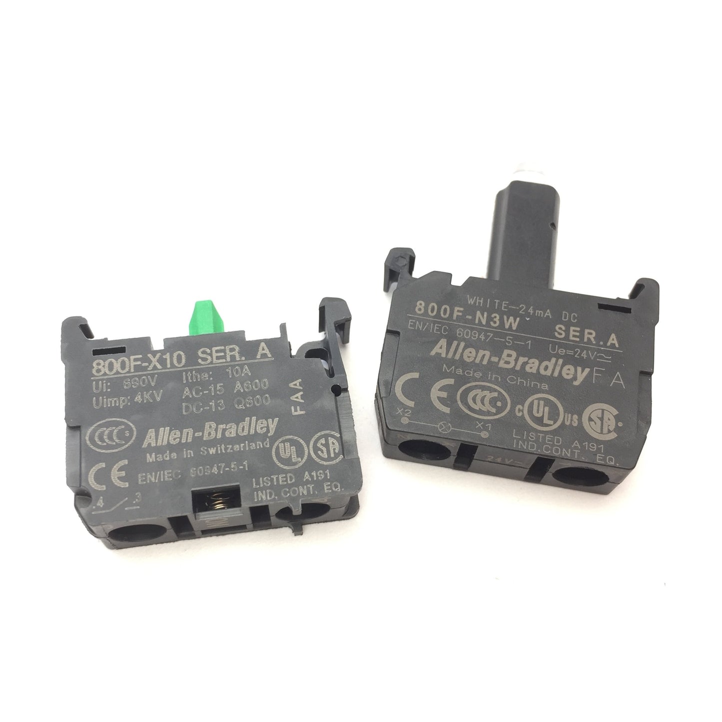 Used Allen Bradley 800FP-LF0 Momentary LED Illuminated Flush Amber Pushbutton NO 22mm