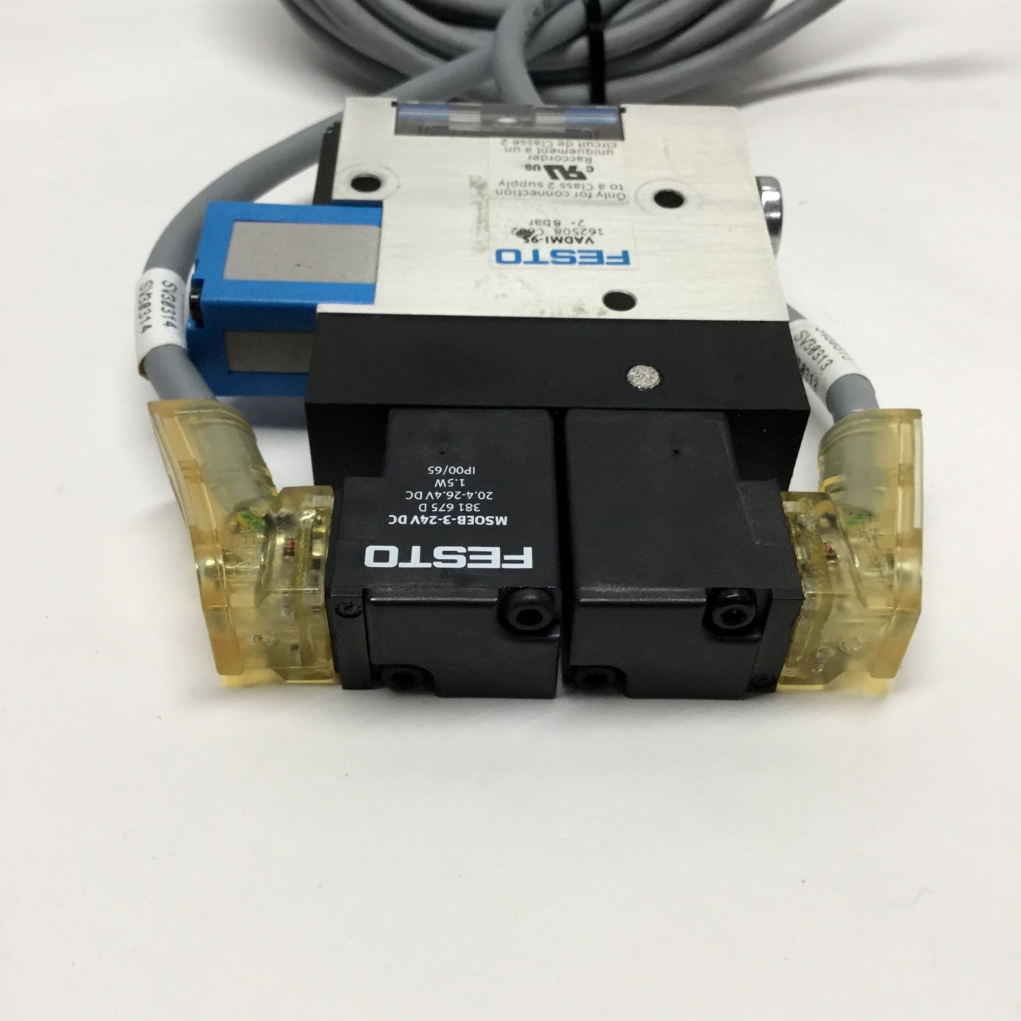 Used Festo VADMI-95 High Vacuum Generator, 0.95mm Laval Nozzle, 85% Max Vac, 24VDC