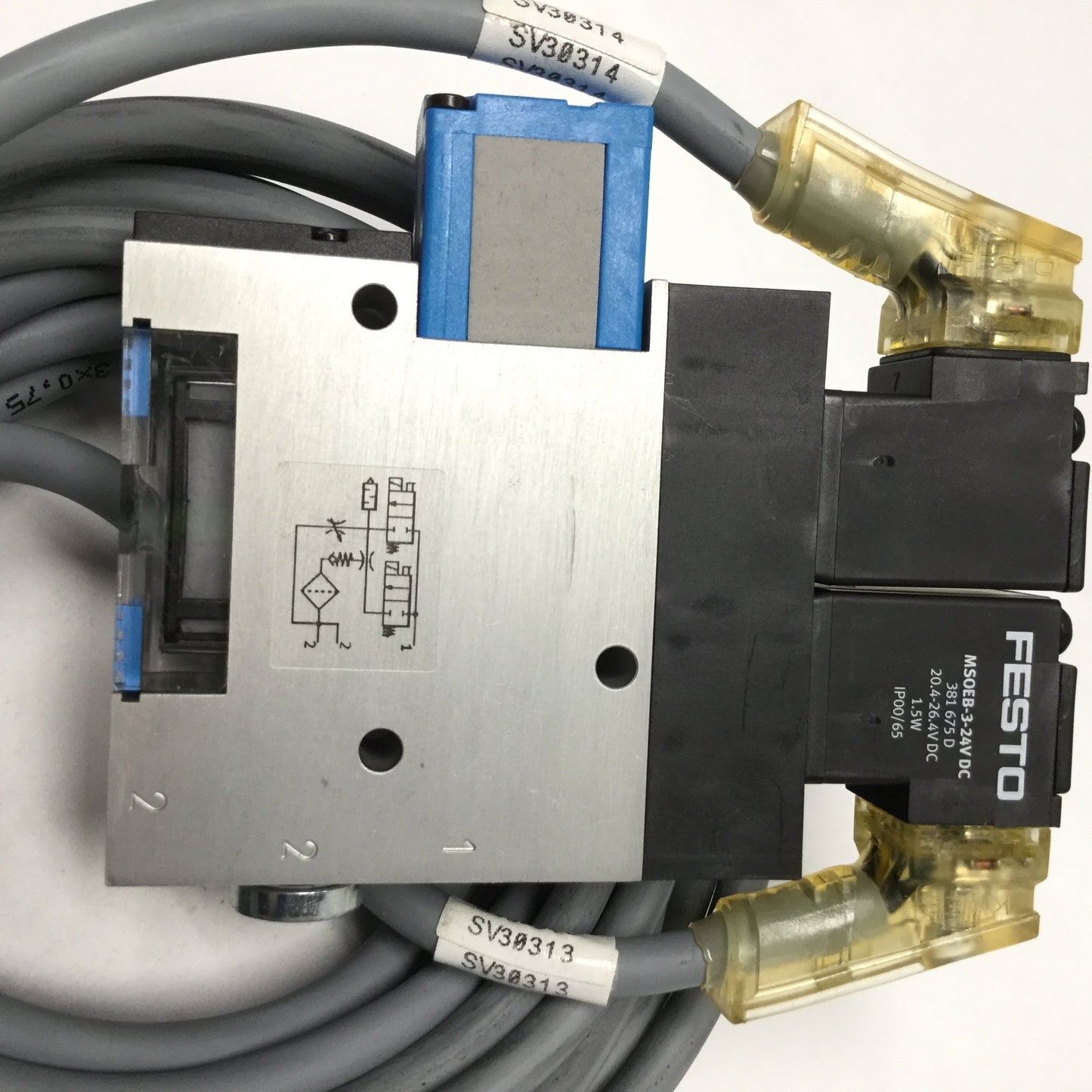 Used Festo VADMI-95 High Vacuum Generator, 0.95mm Laval Nozzle, 85% Max Vac, 24VDC