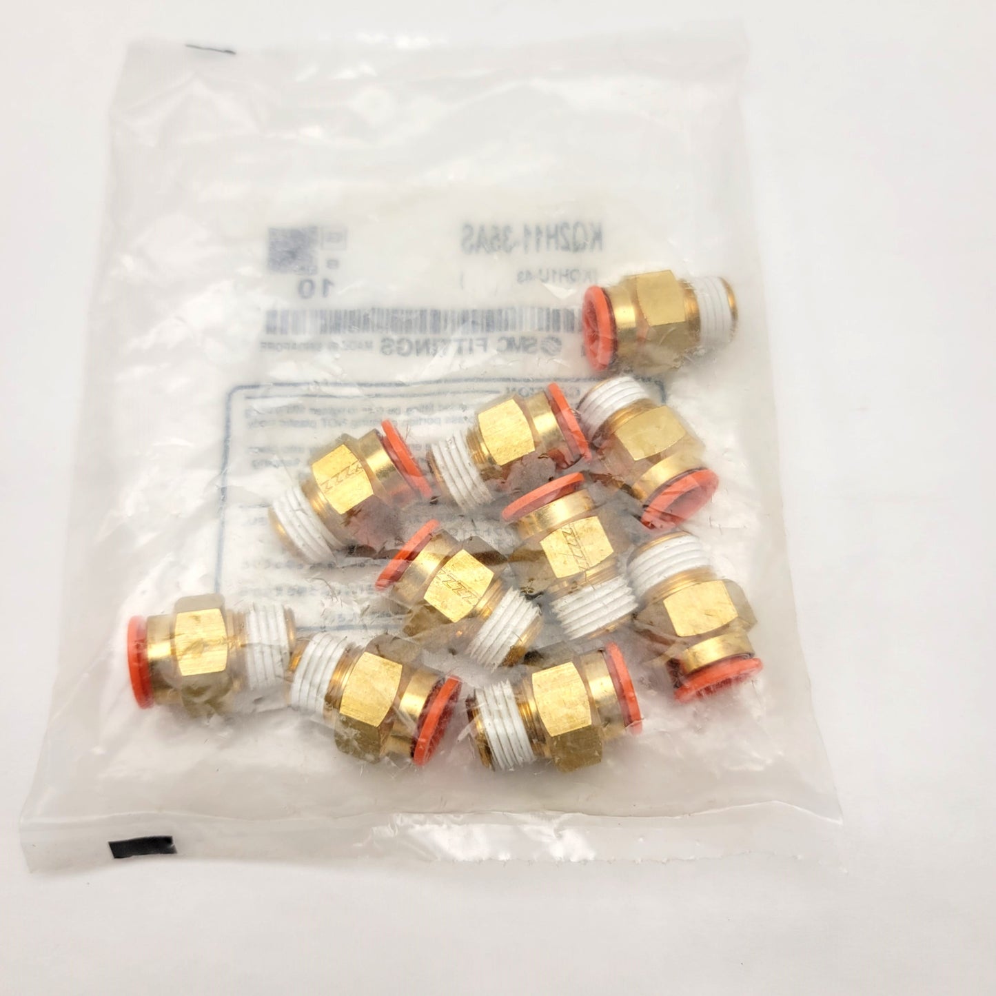 New Pack Of 10 SMC KQ2H11-35AS Threaded Male One-Touch Fittings 3/8" Tube To 1/4"NPT