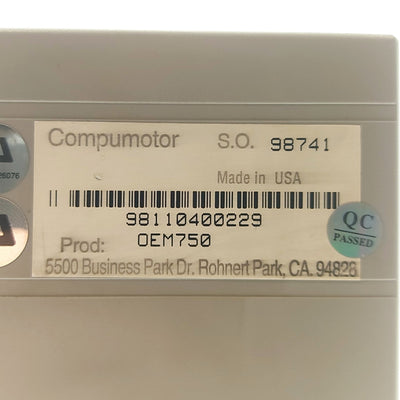 Used Parker OEM750 Compumotor Microstepping Drive, 50800 Steps/Rev, 24-75VDC, 7.5A