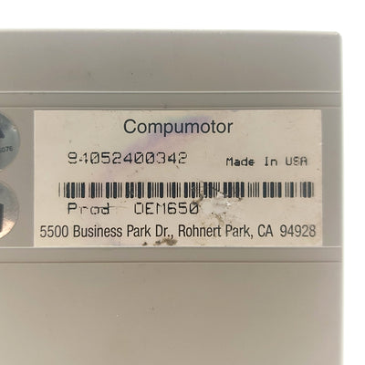 Used Parker OEM650 Compumotor Stepper Drive, 2-Phase .8-7.5A, 50,800PPR, 24-75VDC 2A