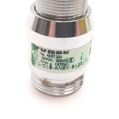 Used Turck Bi5-G18-AN6X-B1341 Inductive Proximity Sensor, 5mm, 10-30VDC, NPN N/O