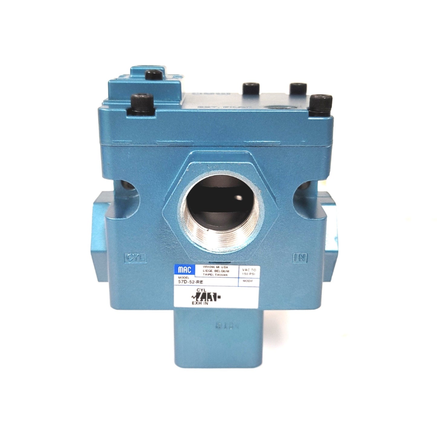 New MAC Valves 57D-52-RE 3-Way Balanced Spool Valve N.C. External Pilot, 3/4"NPTF