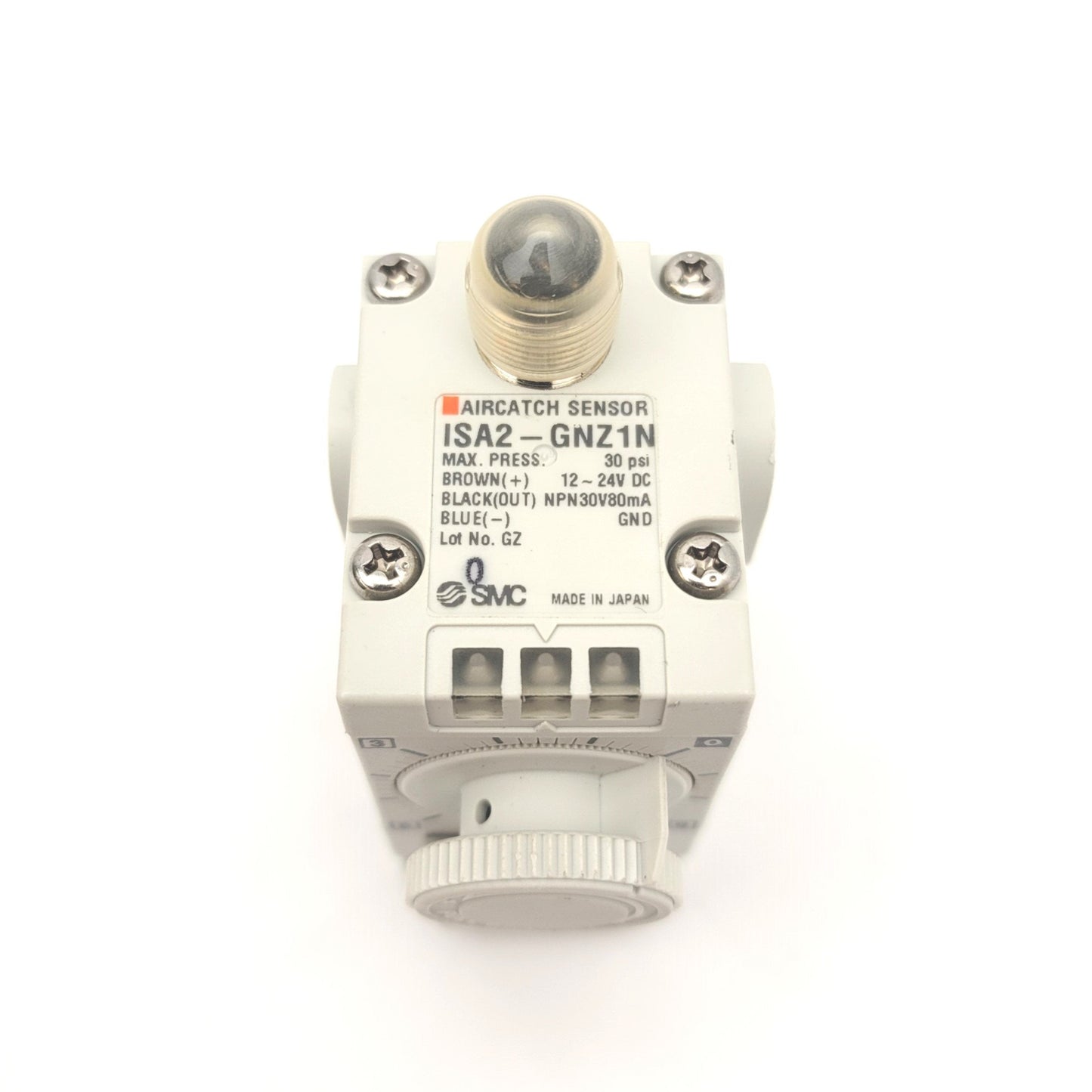 New Other SMC ISA2-GNZ1N Air Catch Sensor .01-.25mm, 30-200kPa, 12-24VDC, NPN, M12, 1/8NPT