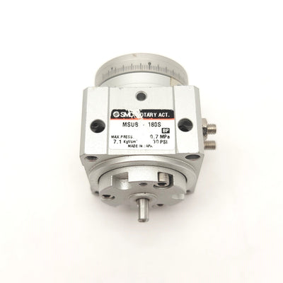 Used SMC MSUB1-180S Pneumatic Rotary Actuator 180ø Rotation 0.2-0.7MPa, M3x0.5