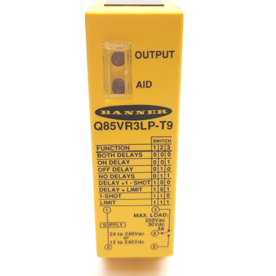 Used Banner Q85VR3LP-T9 Photoelectric Sensor, Polarized Retro, 80mm-4.6m, SPDT