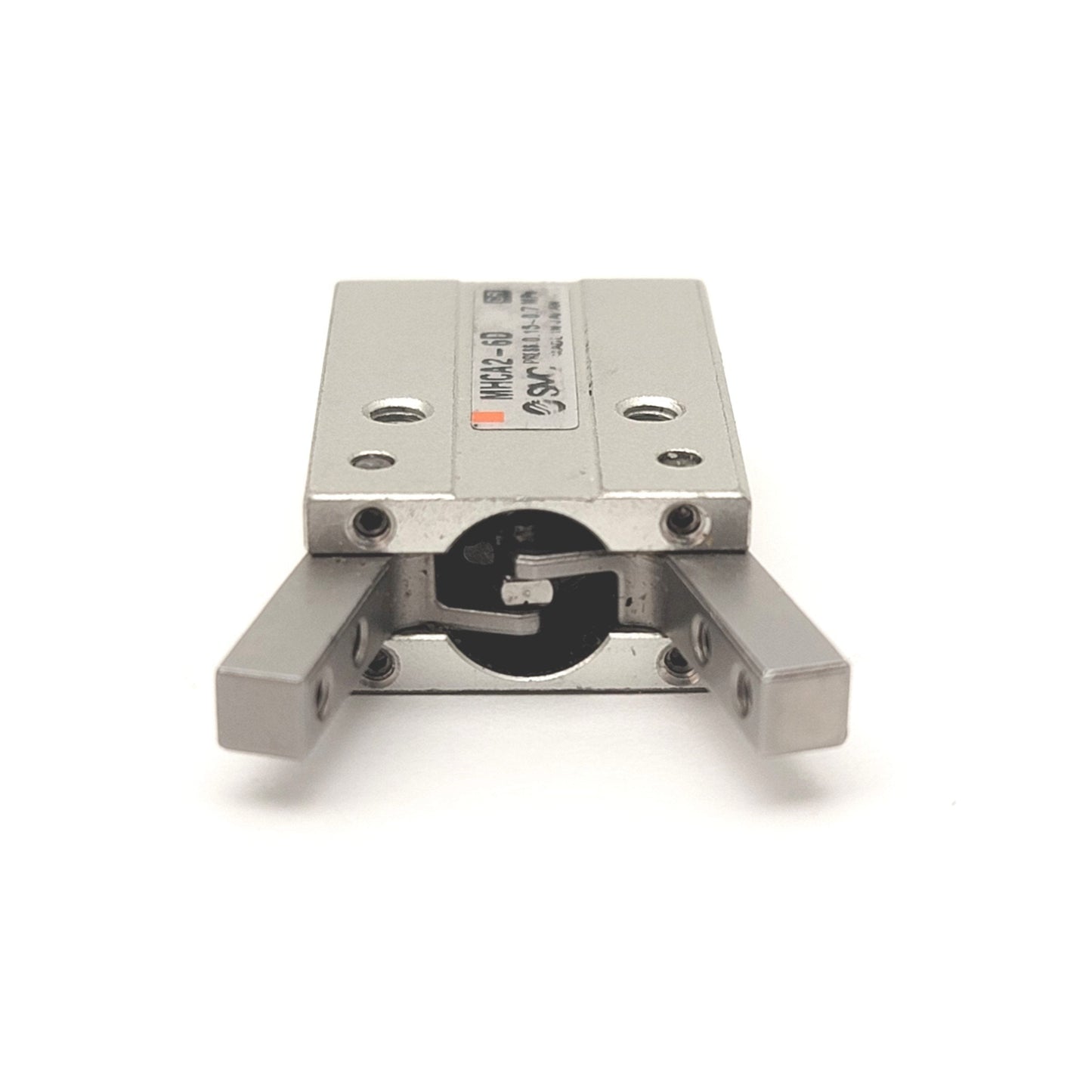 Used SMC MHCA2-6D Angular 2-Jaw Pneumatic Gripper Spring Return 0.15-0.6MPa, 0.038Nm