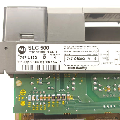 Used Allen Bradley 1747-L532 Series D SLC 500 PLC Processor, RS-232/DH485, 16k Words