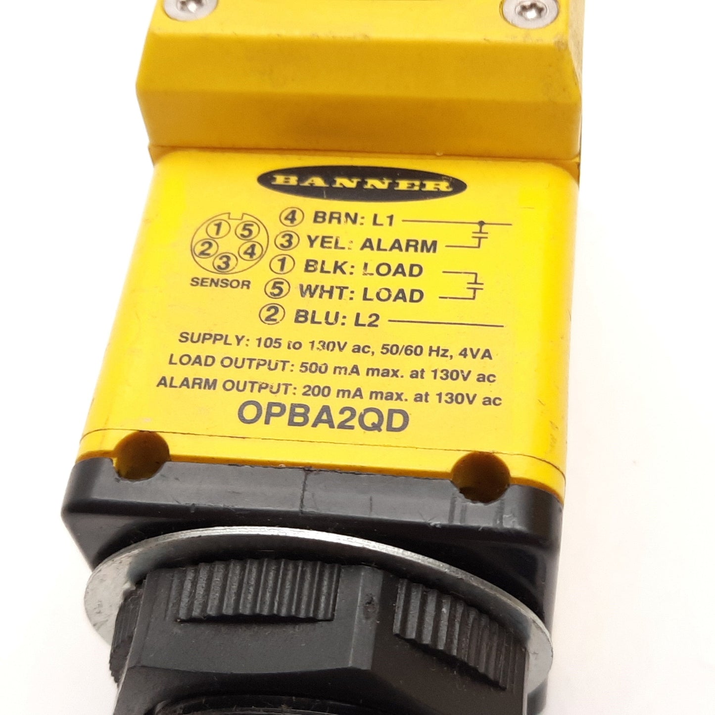 Used Banner OSBLVAG Photoelectric Sensor, Polarized Retro, 15ft, OPBA2QD Power Block