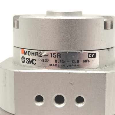 Used SMC MDHR2-15R Rotary Actuated Pneumatic Gripper 2-Finger Stroke: 8mm 0.15-0.6MPa