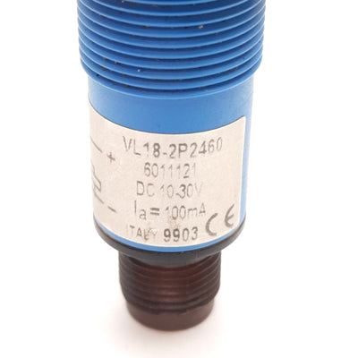 Used Sick VL18-2P2460 Photoelectric Sensor, 12m, 10-30VDC, PNP N/O, 4-Pin M12