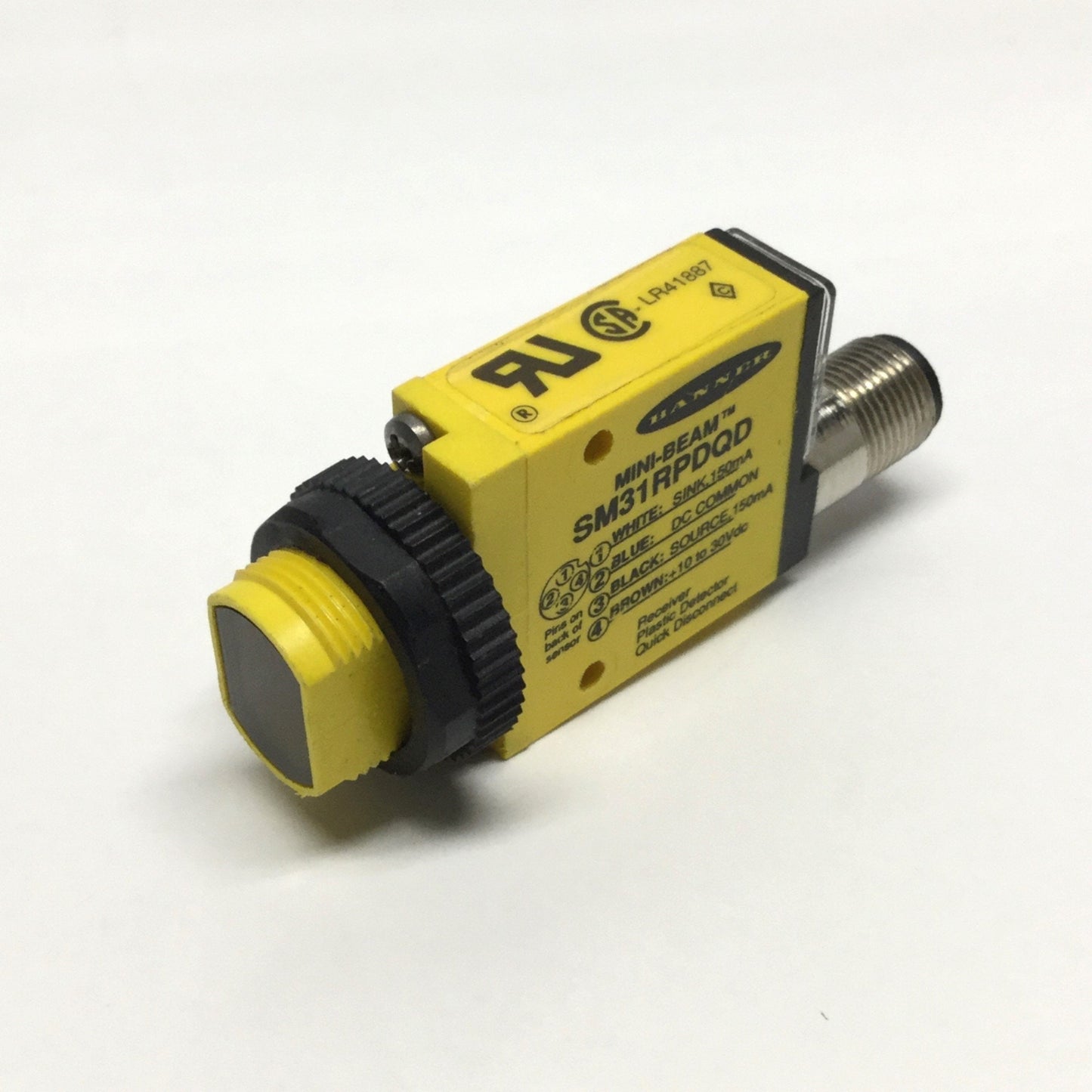 Used Banner SM31RPDQD Mini-Beam Photoelectric Sensor Receiver 300mm 10-30VDC, PNP NPN