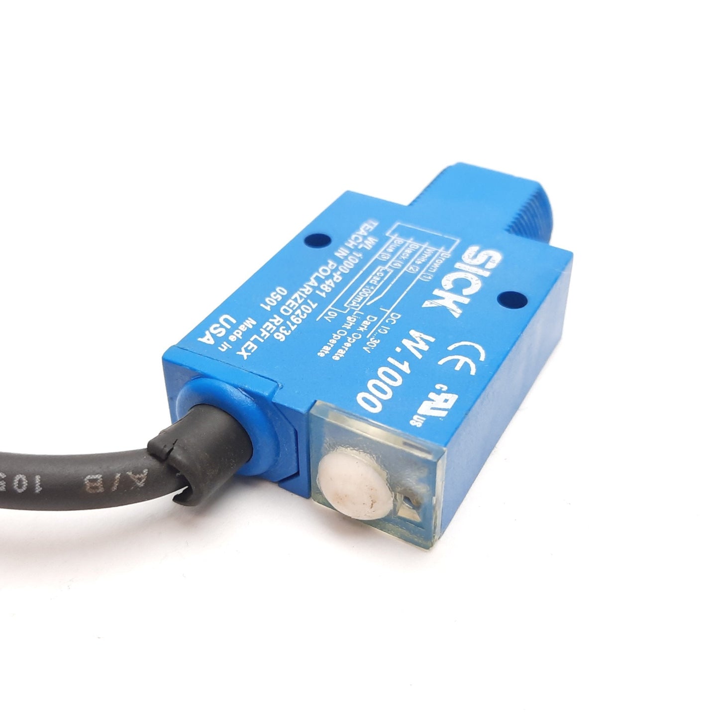 Used Sick WL1000-P481 Photoelectric Sensor, Polarized Reflex, 10-30VDC, 100mA