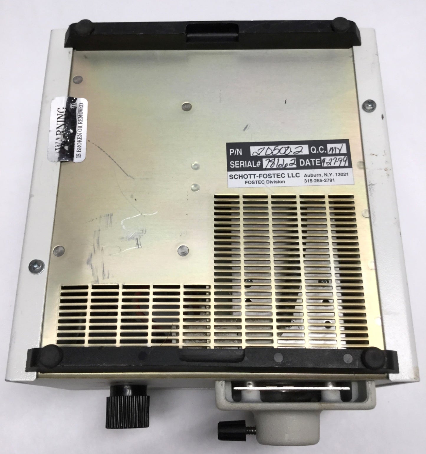 Used Fostec 20500.2 ACE I Fiber Optic Light Source Illuminator, DDL Lamp 150W, 115VAC