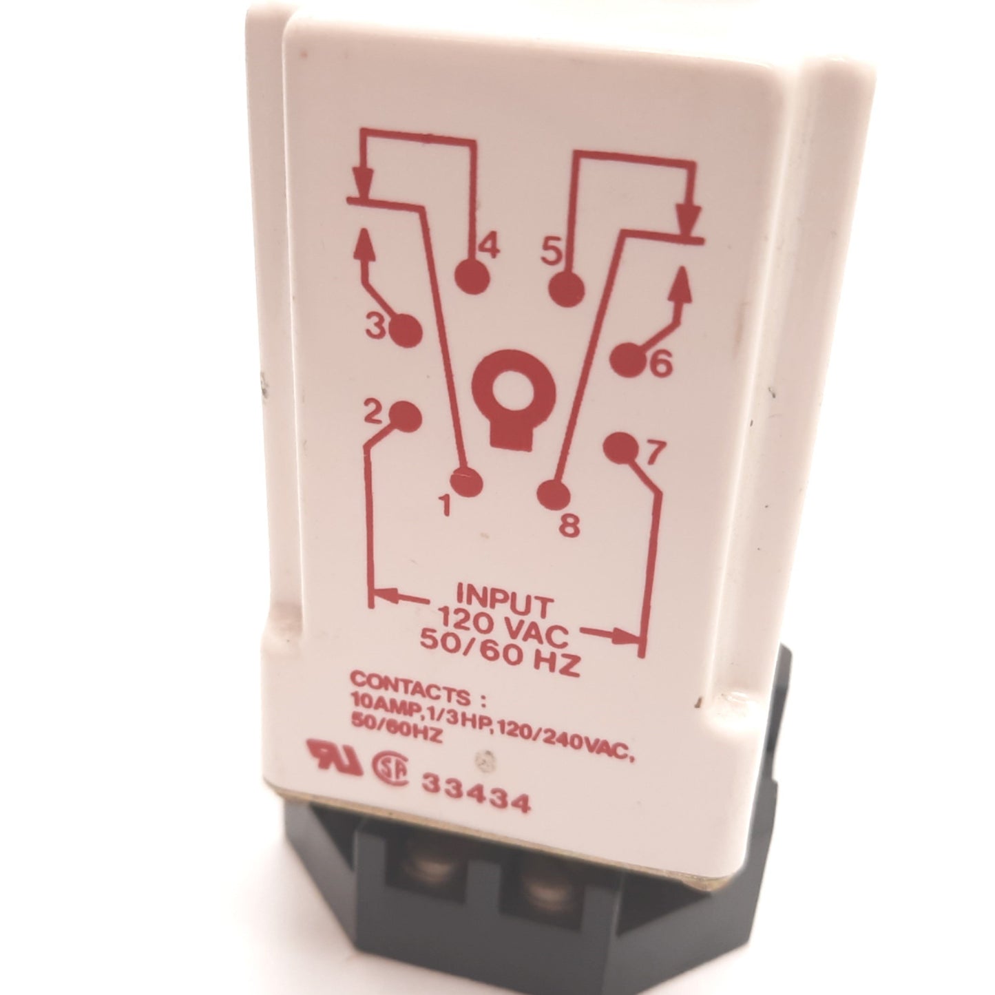 Used Dayton 5X828C Solid State Time Delay Relay, 0.1-10sec, In 120VAC, 10A 120/240VAC
