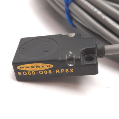 Used Banner EO60-Q08-RP6X Photoelectric Sensor Receiver, 24VDC, PNP, 30ft Cable