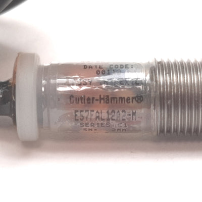 Used Cutler Hammer E57FAL12A2-M Inductive Proximity Sensor, 2mm, 20-250VAC, M12