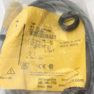 New Turck BI5-S18-RZ3X Inductive Proximity Sensor 50mm 20-250VAC 10-300VDC Range 5mm