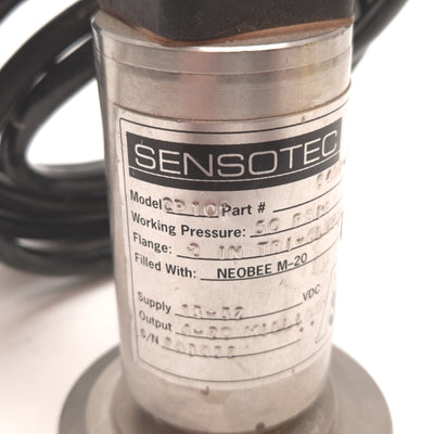 Used Honeywell CP101 060-9406-01 Sensor, 50PSIA, Flanges: 2 In Tri-Clover, 13-32VDC