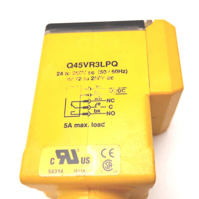 Used Banner Q45VR3LPQ Retroreflective Photoelectric Sensor, 6m Range, 5-Pin Mini QD