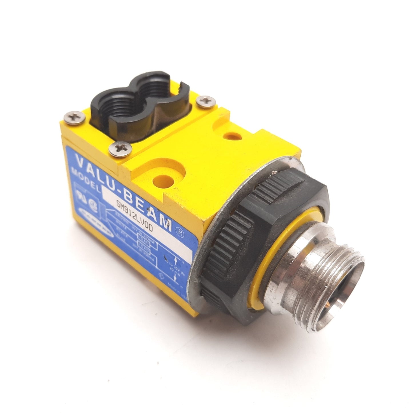 Used Banner SM912LVQD Valu-Beam Photoelectric Sensor, Retro 9m 10-30VDC 4-Pin 7/8"