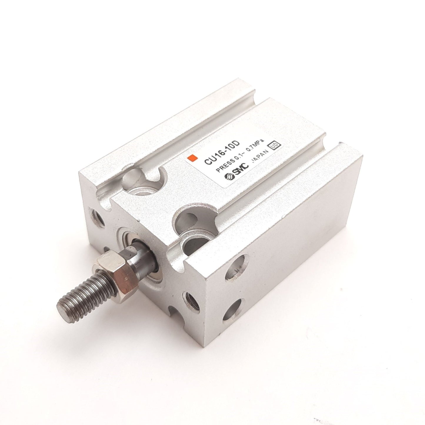 New SMC CU16-10D Pneumatic Cylinder, Bore: 16mm, Stroke: 10mm, 0.1-0.7MPa, M5x0.8
