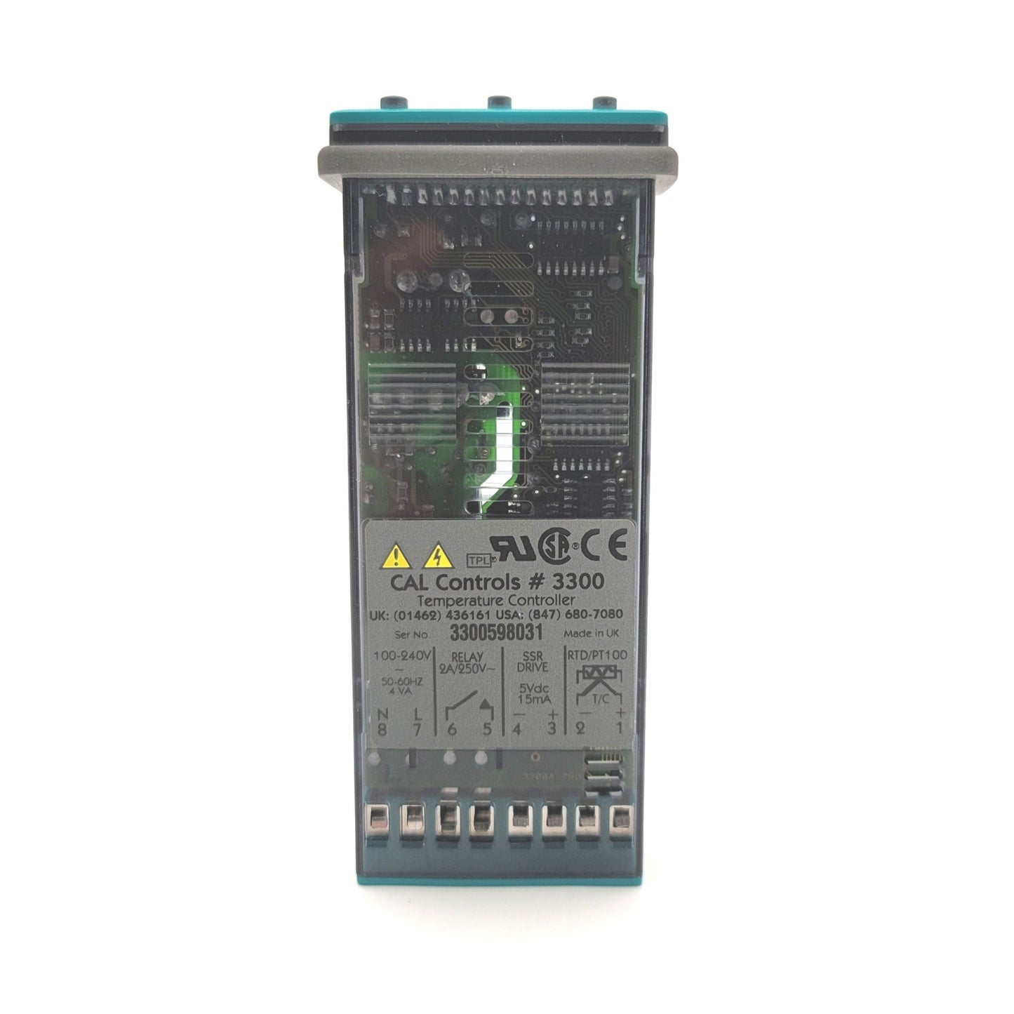 Used CAL Controls 320000 3300 Temperature Controller PID, 1/32 DIN, TC, RTD, 100-240V