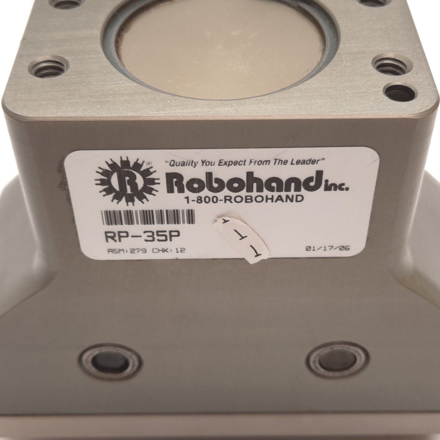Used Robohand RP-35P Precision Parallel Gripper, 2-Jaw, Bore: 1.62", Stroke: 1"