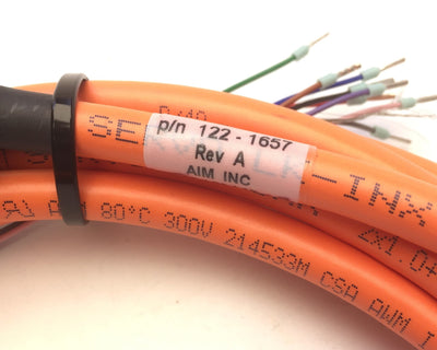 Used Aim Inc P/N 122-1657 Rev A Orange Lapp Kabel Servo Cable, 9-Pin, Length: 10 Ft