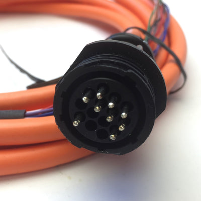 Used Aim Inc P/N 122-1659 Rev A Orange Lapp Kabel Servo Cable, 9-Pin, Length: 10 Ft