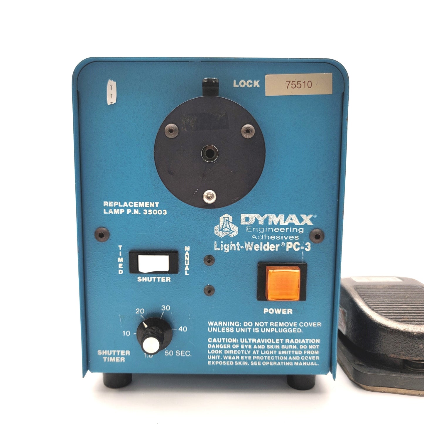 Used Dymax PC-3 Light-Welder UV Curing Light Source With Foot Switch 120VAC 2.5A, 50W