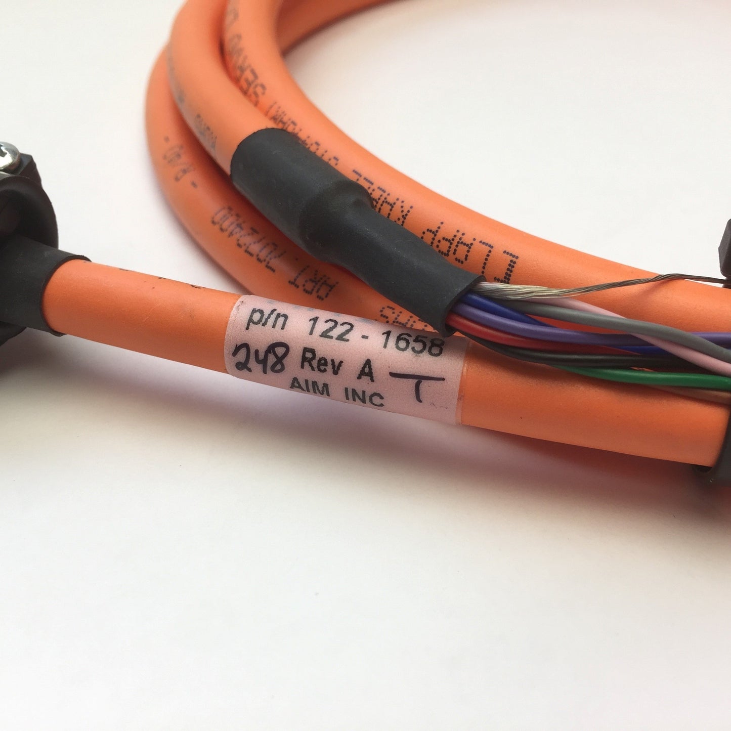 Used Aim Inc P/N 122-1658 Rev A Orange Lapp Kabel Servo Cable, 9-Pin, Length: 8 Ft
