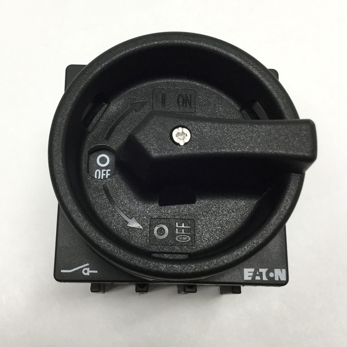 Used Eaton P1-25 ON-OFF Disconnect Switch, 3-Pole, 90° Throw, 15HP Max, 600VAC 25A